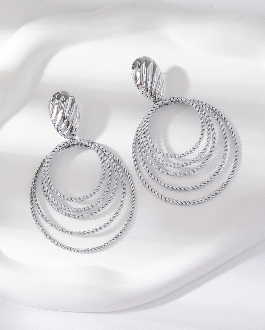 Boucles d’oreilles pendantes Cercles Jade – Argent