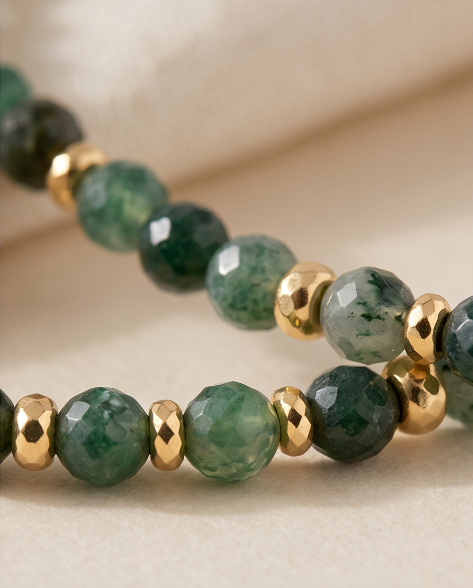 Green Pearl Bracelet – Gold 💚✨