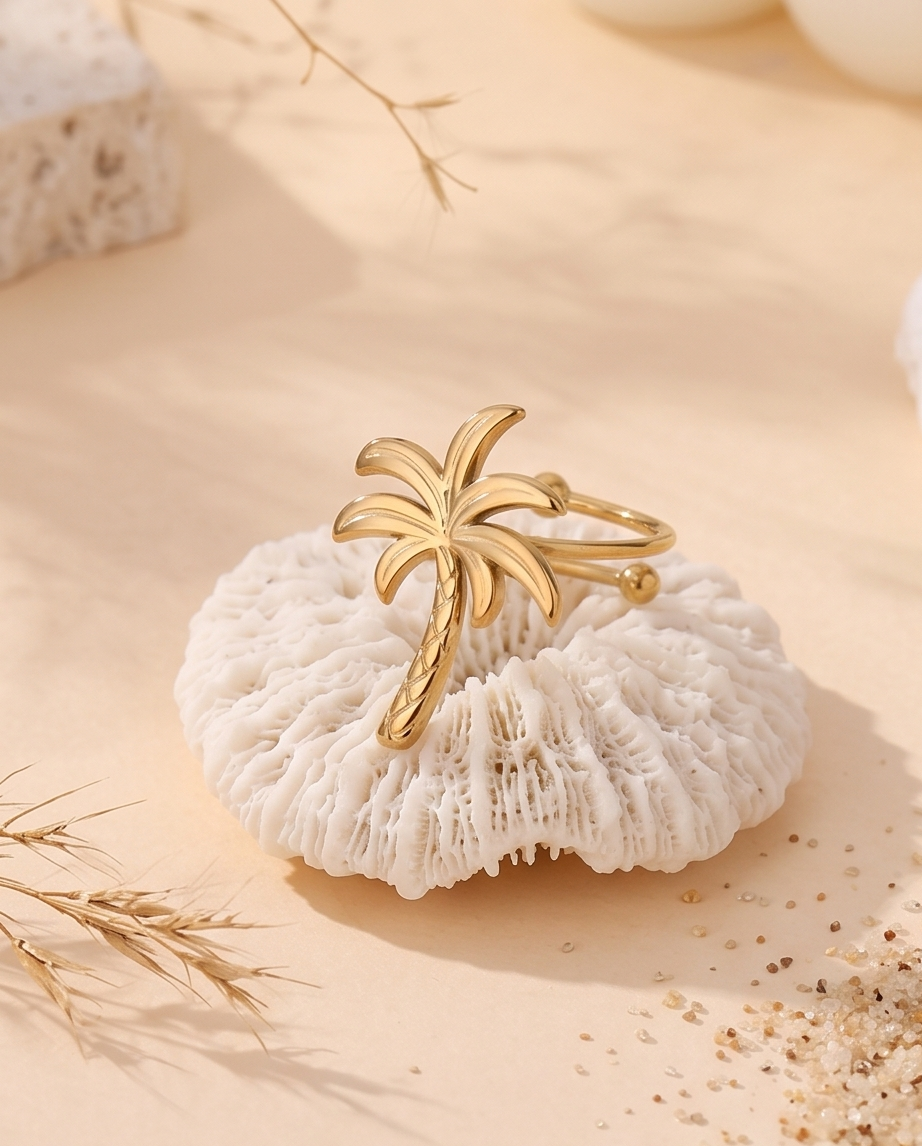 Bague Palmier dorée – Attitude stylée