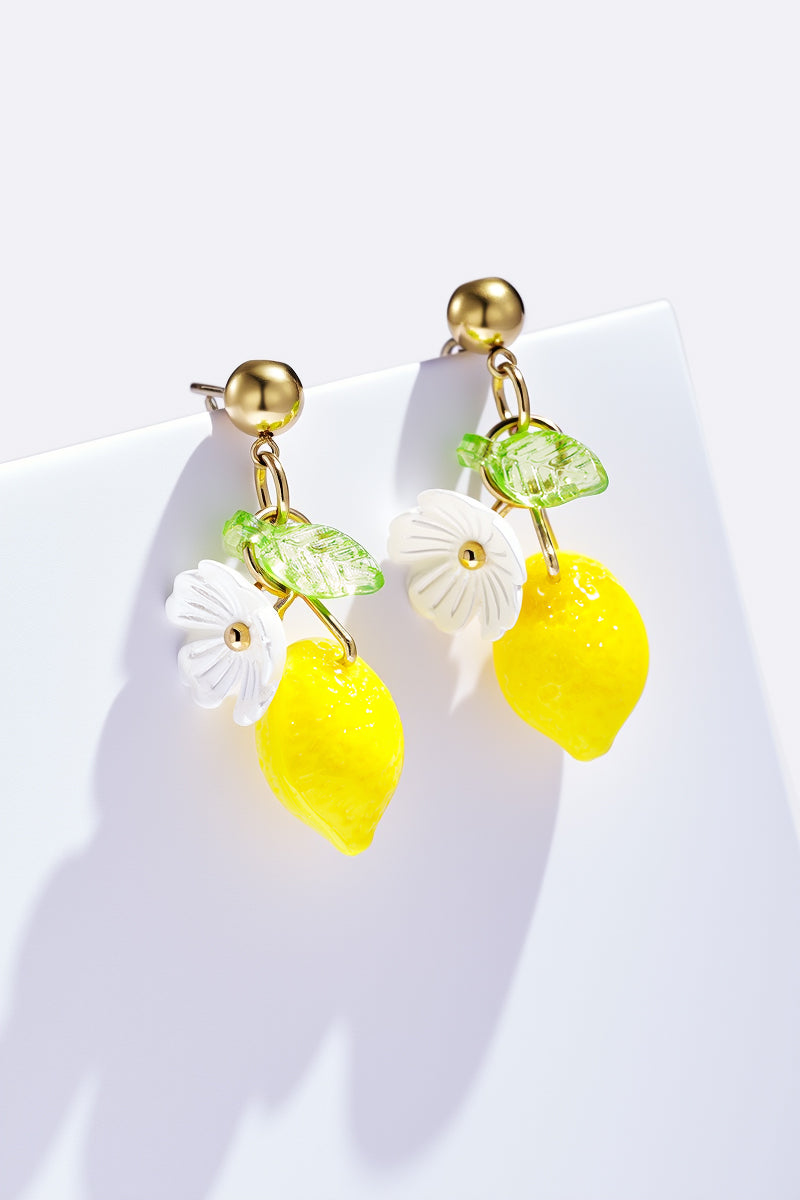 🍋 Oorbellen Citroen & Bloem – Frisse en energieke elegantie