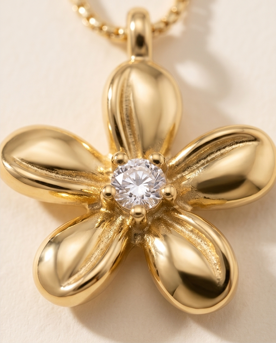Stainless steel Flower necklace – Glow effortless