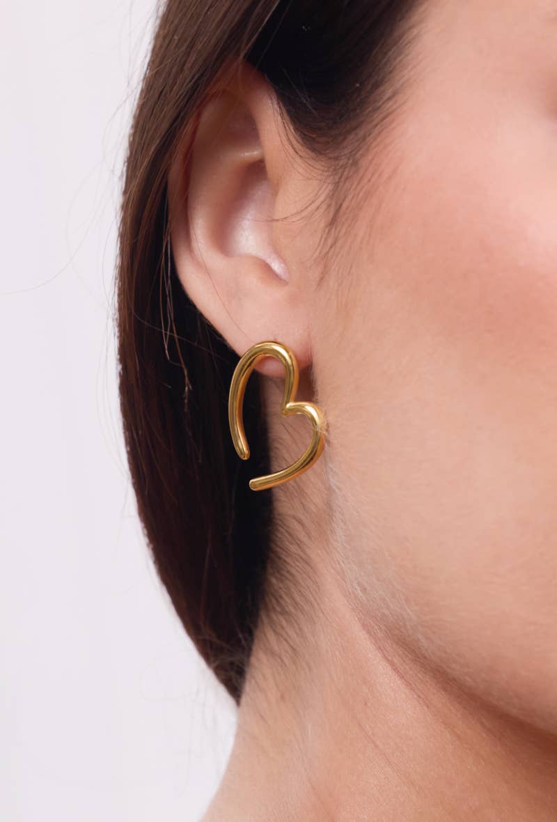 Hart oorbellen: goud