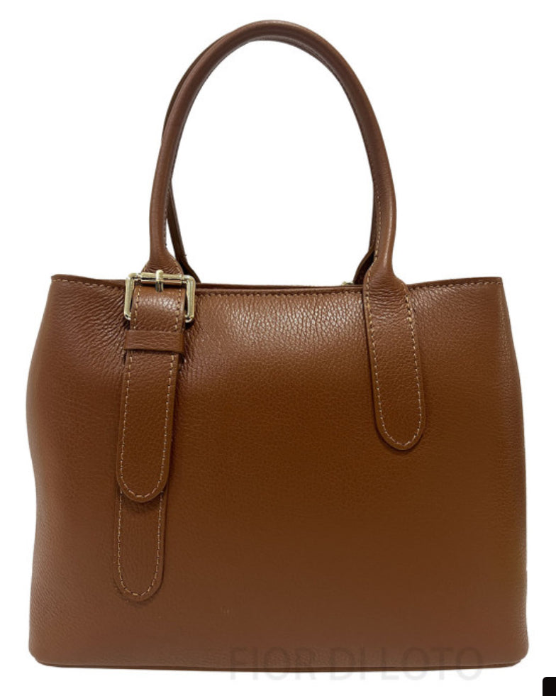 Leren handtas - Ernesta Camel