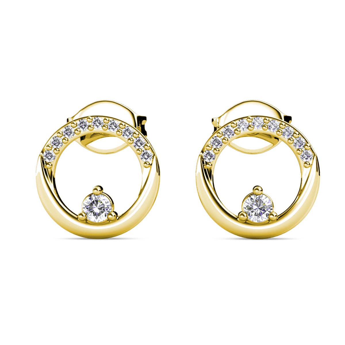 Boucles d'oreilles Clarine - Doré et Cristal