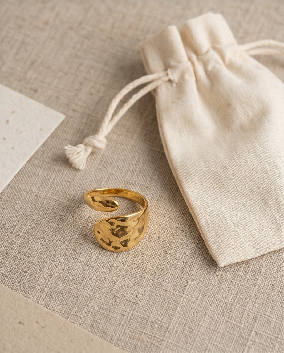 Bague Martelée Ivy Dorée ✨