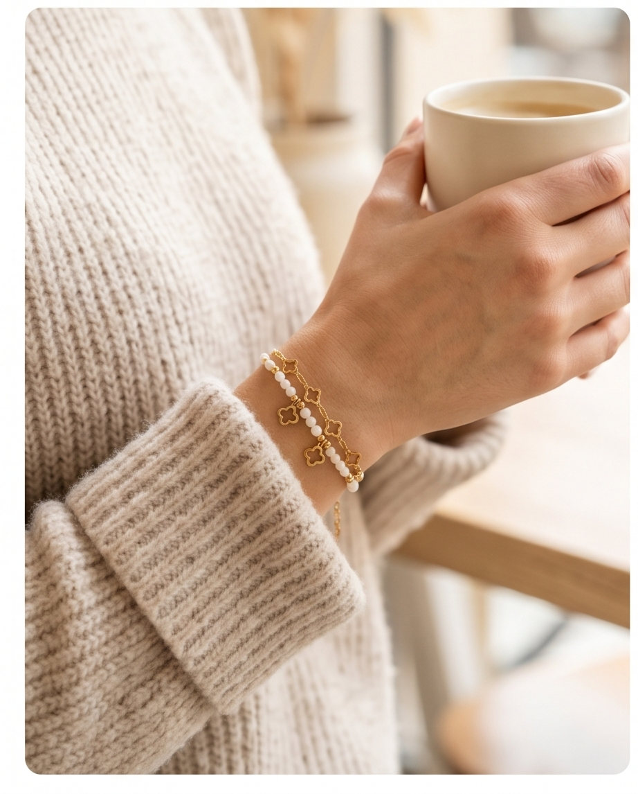 Diana multi-strand bracelet – White or turquoise ✨