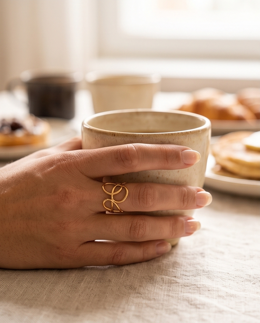 Bague Speak dorée en acier inoxydable waterproof ✨
