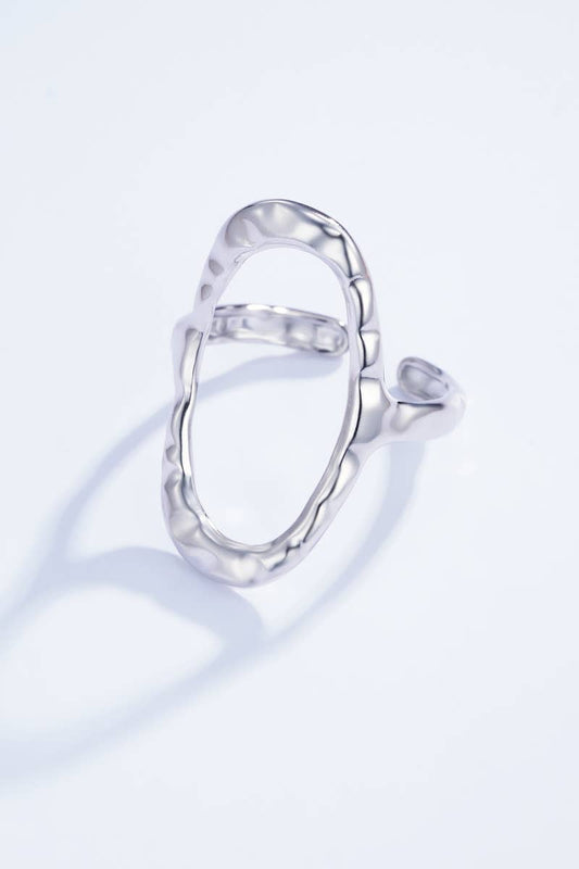 Bague texturé en acier inoxydable: Argent