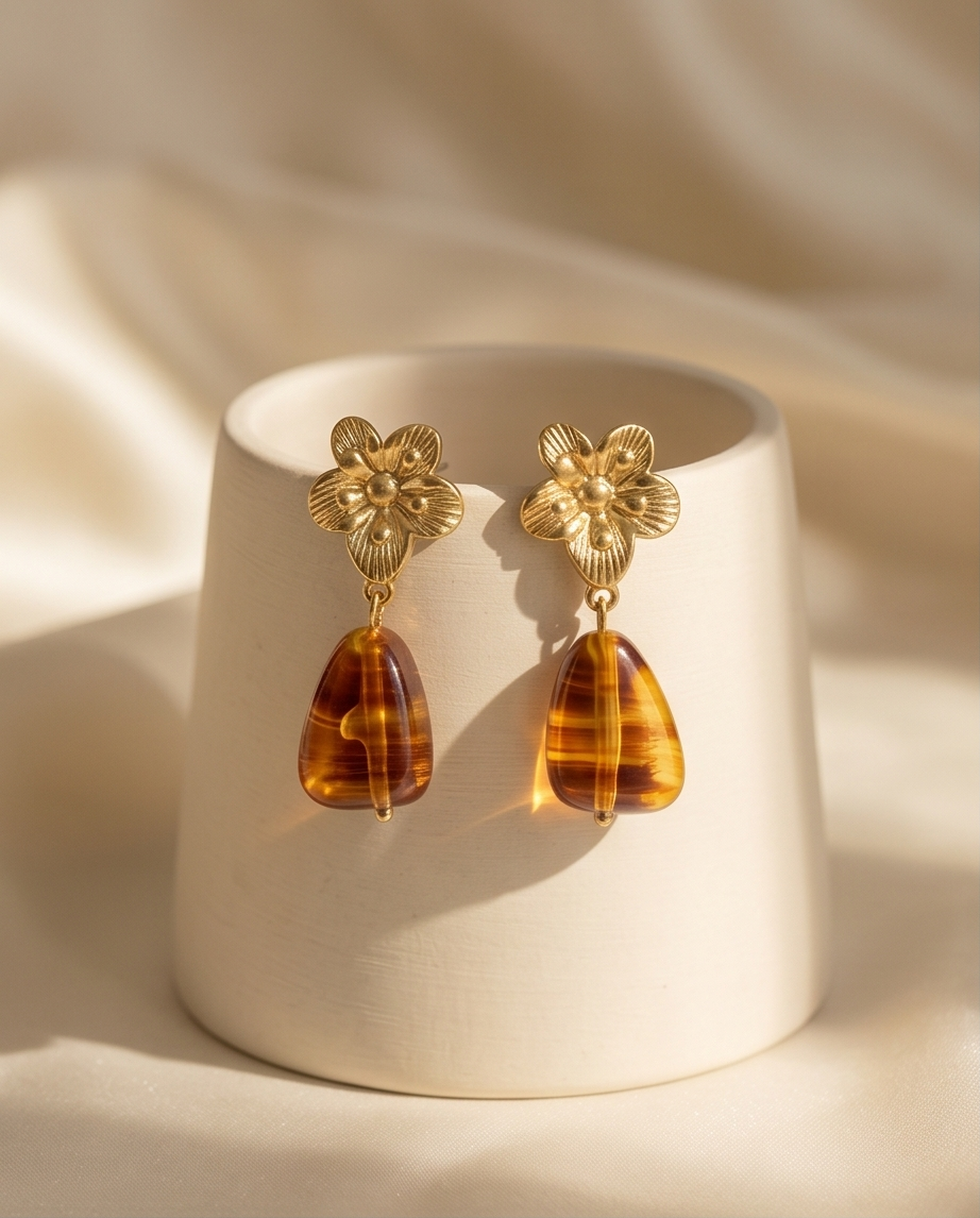 Poppy gold earrings – Asserted elegance
