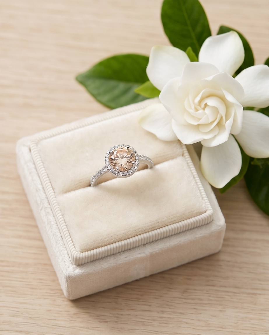 Rita Ring with Zircon - Champagnes