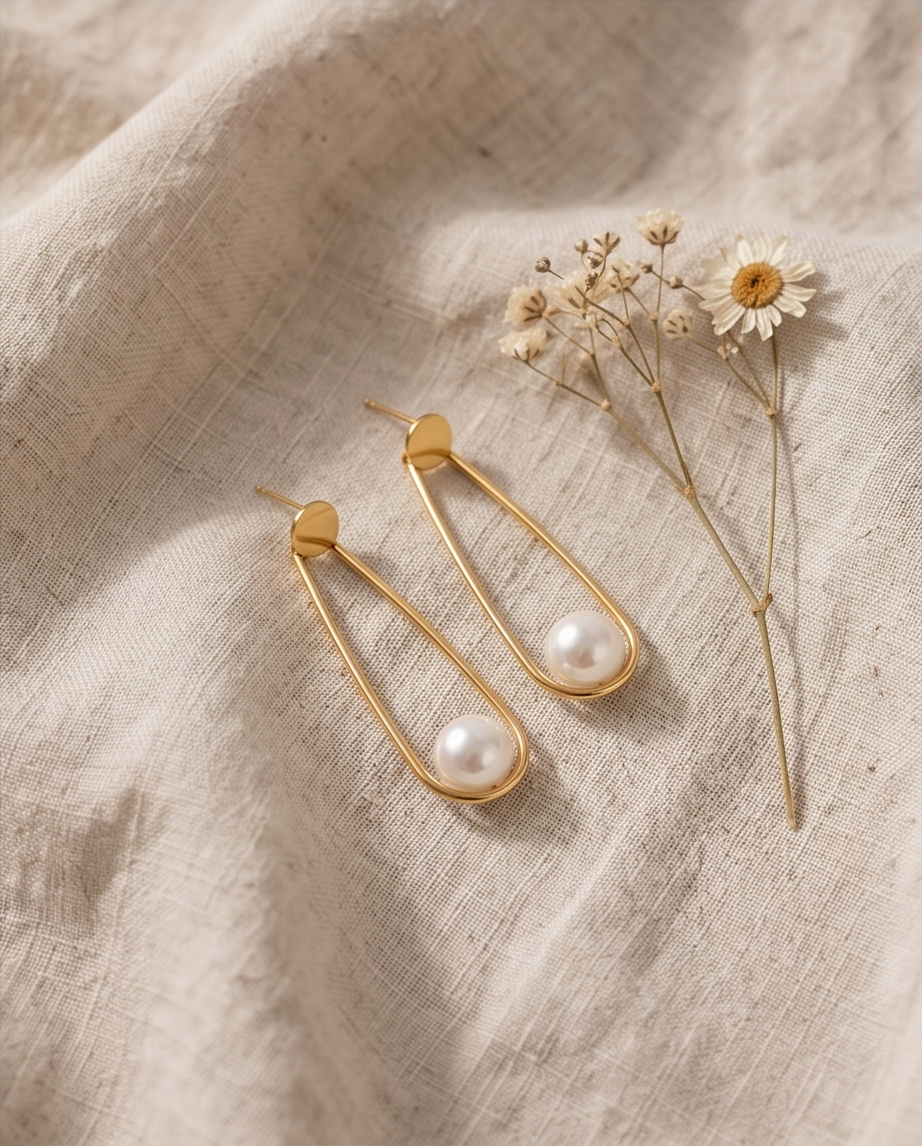 Boucles d'oreilles pendantes à perle - Myriam
