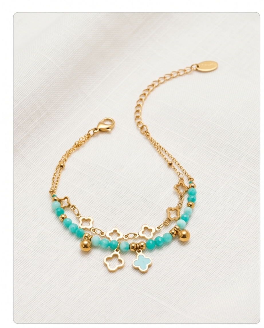Diana multi-strand bracelet – White or turquoise ✨