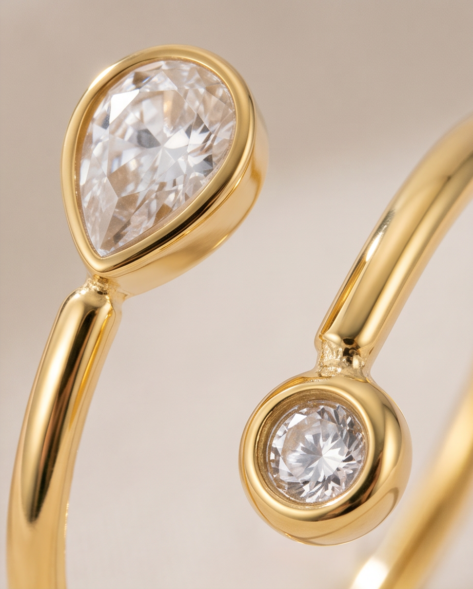 Elise ring in roestvrij staal – Goud of Zilver