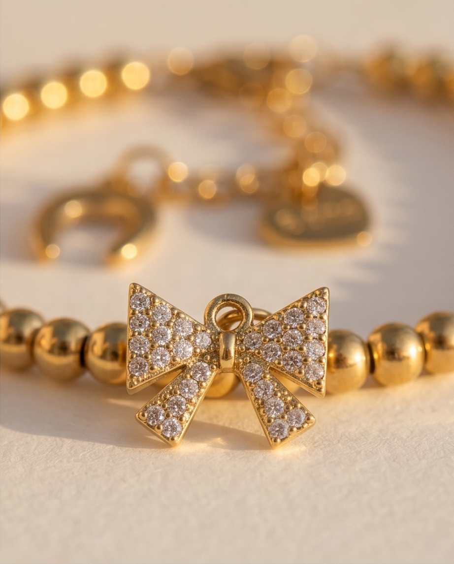 Bracelet Porte Bonheur Doré en Acier Inoxydable 🍀✨