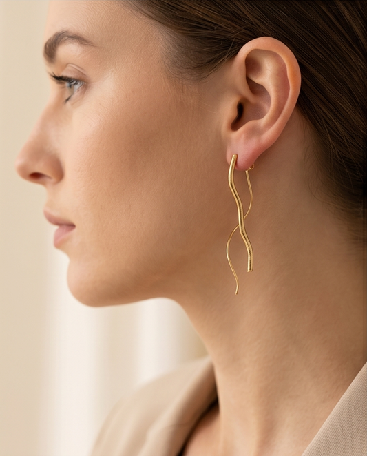 Boucles d’oreilles Thaïs – Élégance ondulée