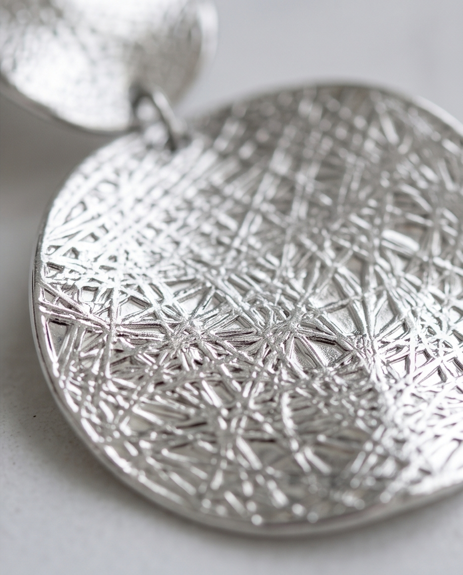 Hammered Round Stainless Steel Earrings – Modern Elegance