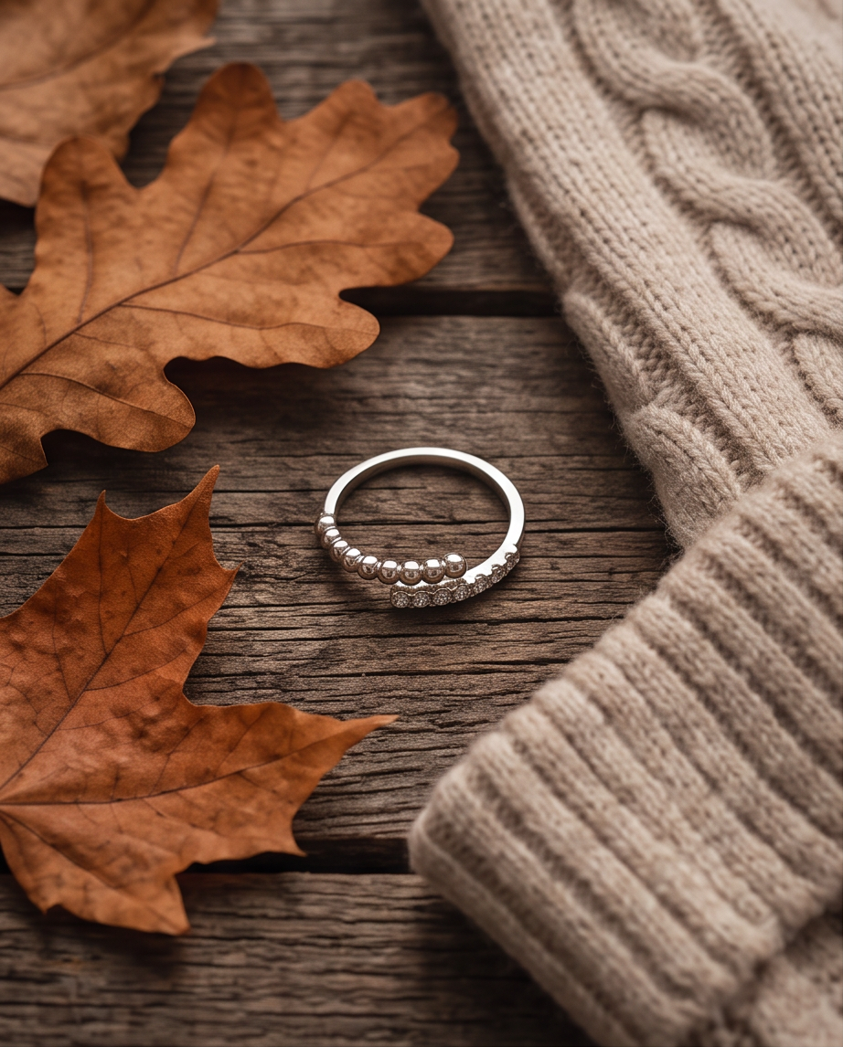 Lyra silver stainless steel ring
