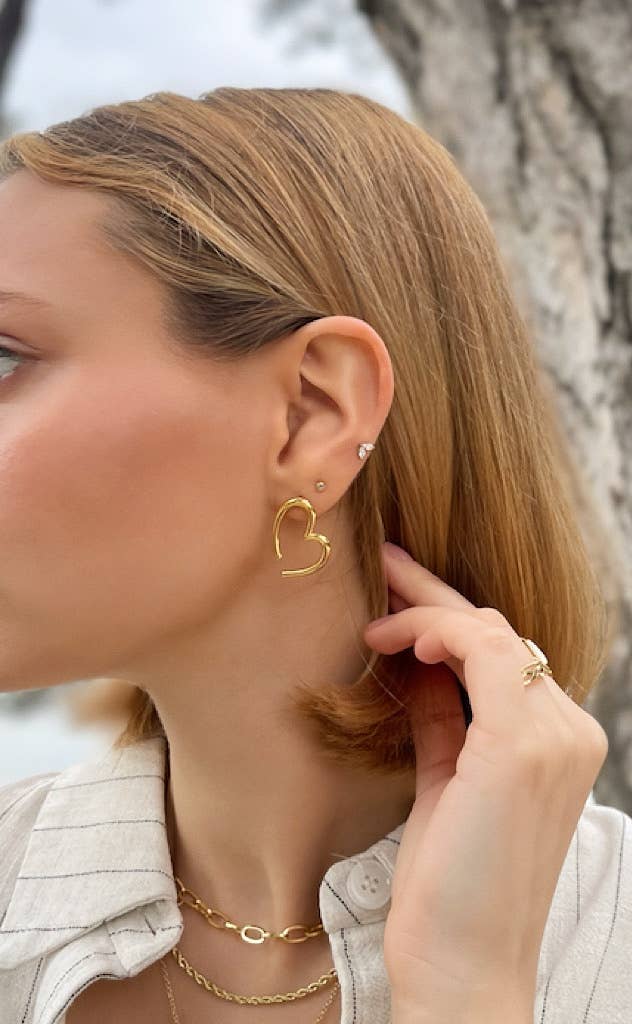 Hart oorbellen: goud