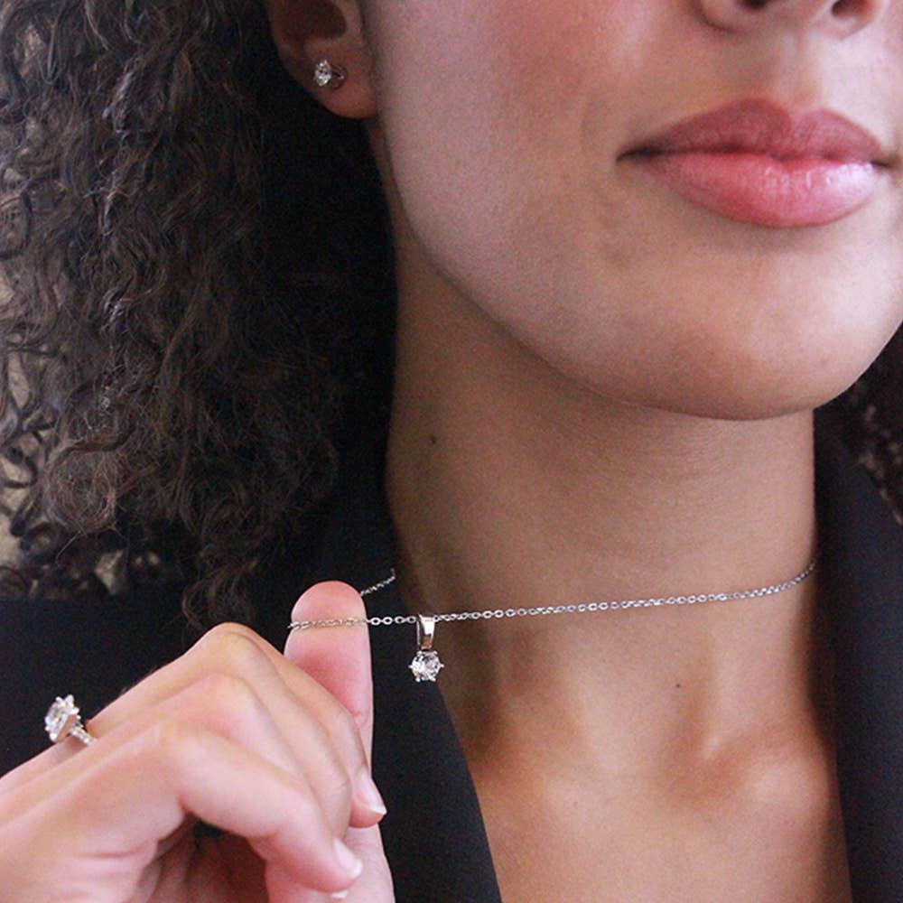 Boucles d'oreilles Avril- Argenté et Cristal