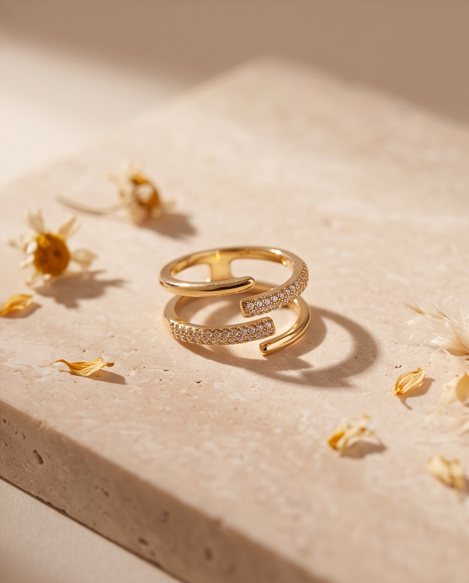Bague Popy en acier inoxydable – Doré ou Argenté