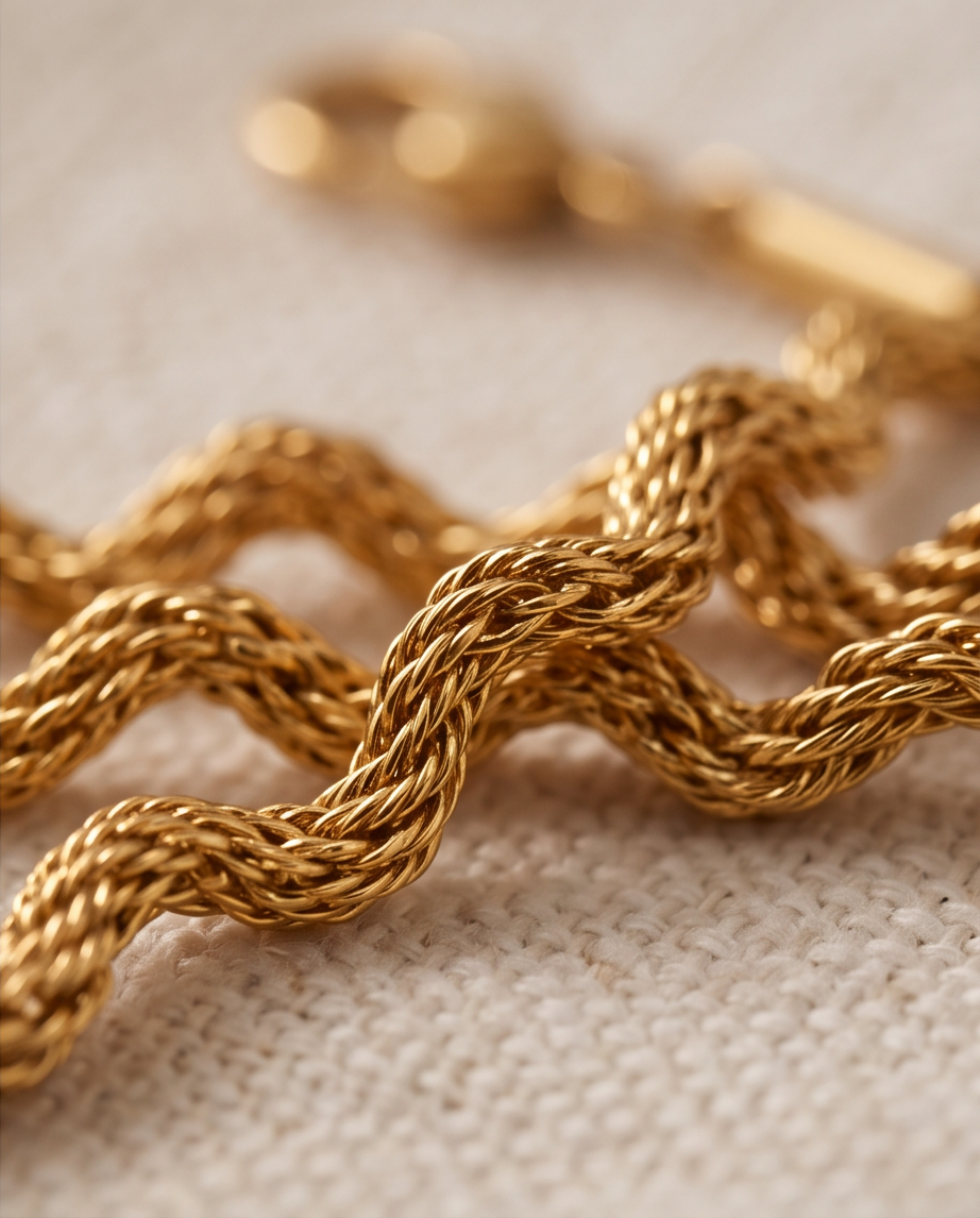 Bracelet Ondine en acier inoxydable doré