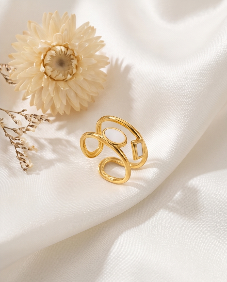 Bague Daisy rose ou blanche en acier inoxydable waterproof ✨