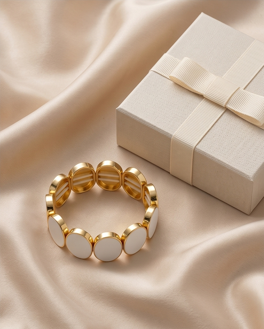 Bracelet élastique coloré – Jaune ou blanc, touche lumineuse