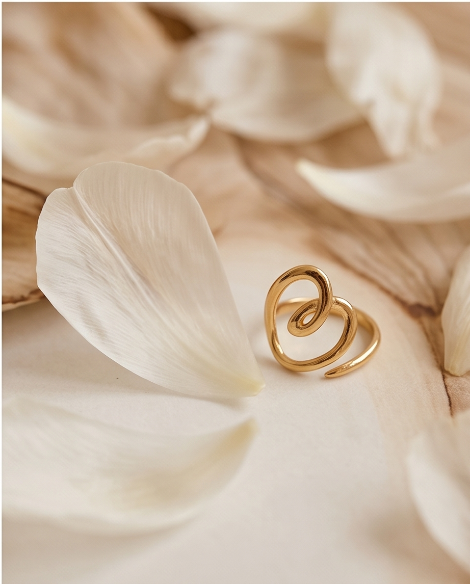 Waterproof gold-plated stainless steel Périna ring