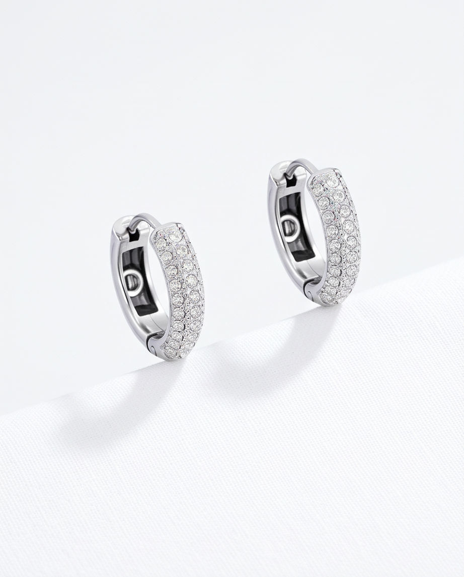 Boucles d’oreilles Iris acier inoxydable argenté