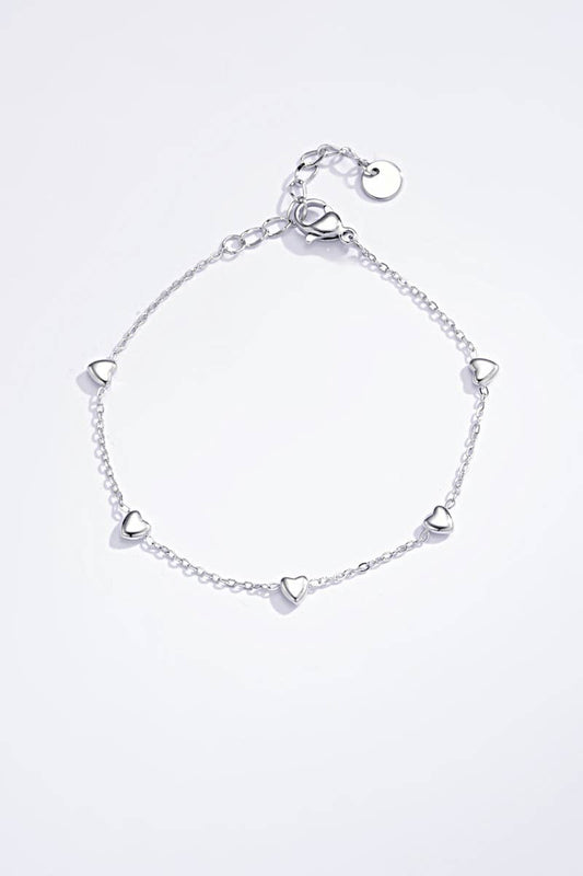 Bracelet cœur en acier inoxydable : Argent