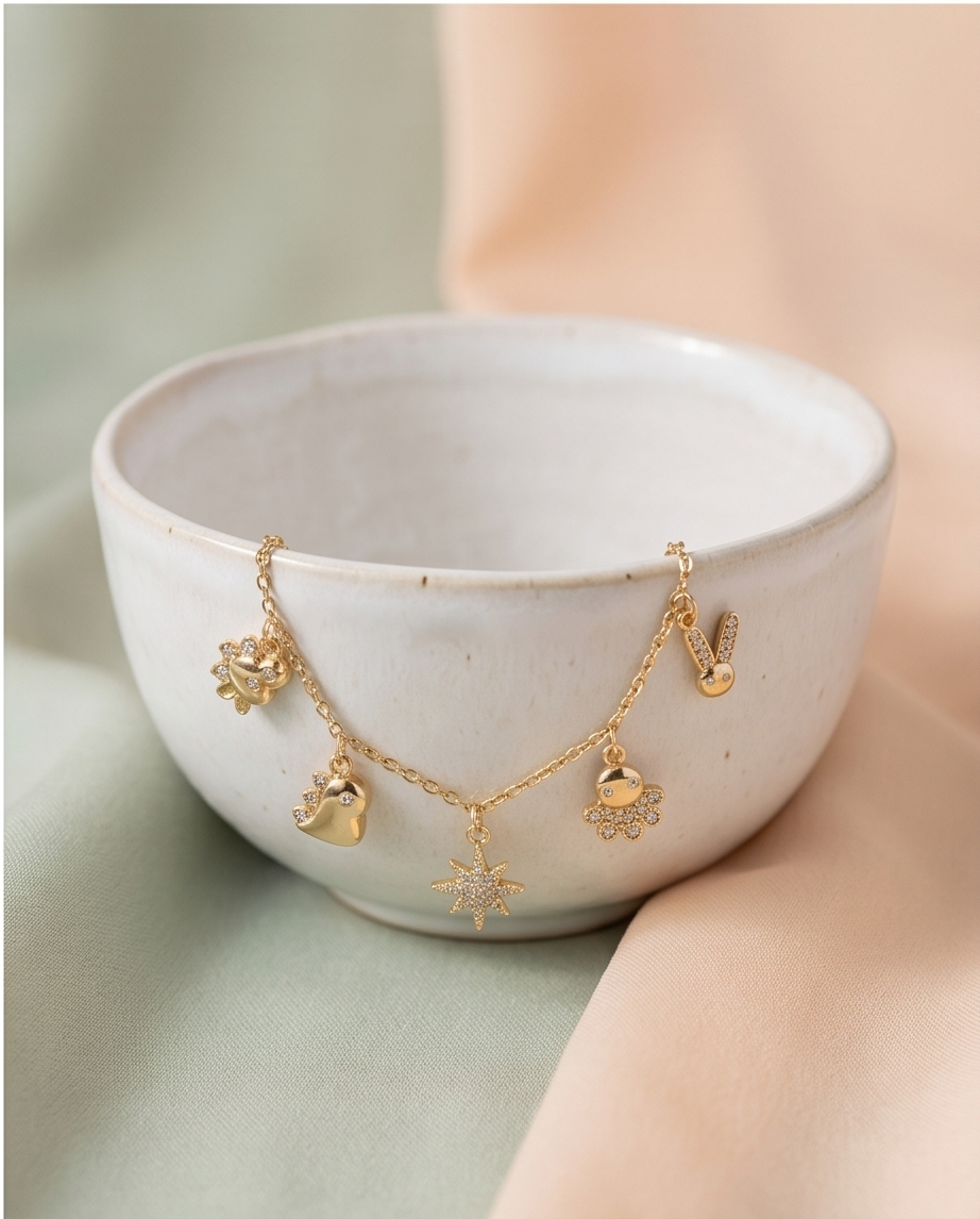 Gold Stainless Steel Charm Necklace – The ultimate stylish basic