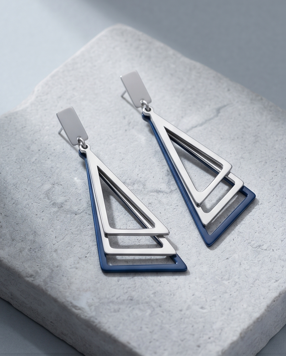 ✨ Boucles géométriques argentées ✨