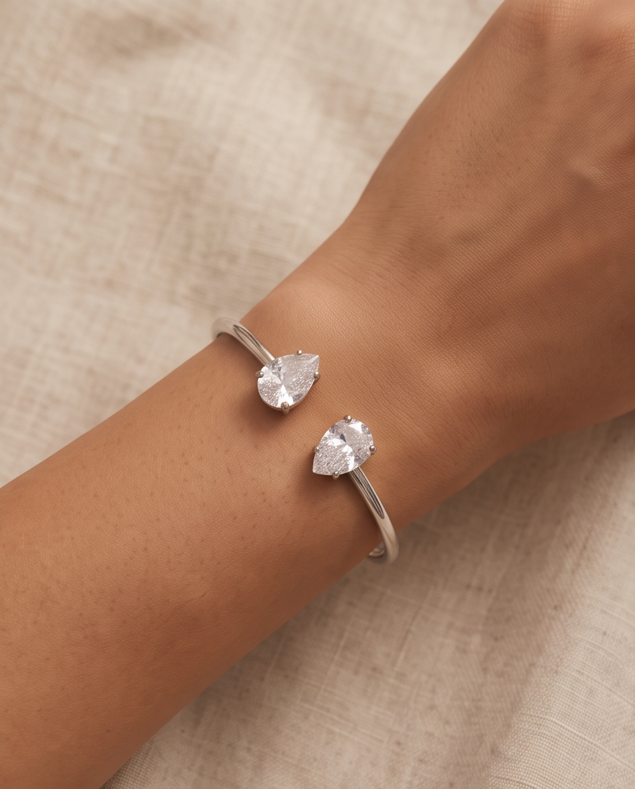 Elise Cuff Bracelet in Stainless Steel – Gold or Silver Plated