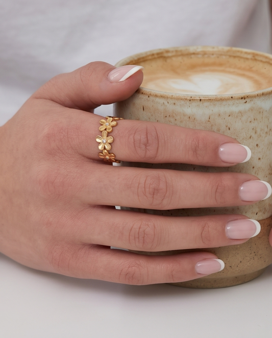 Gold Spring ring in stainless steel 🌸