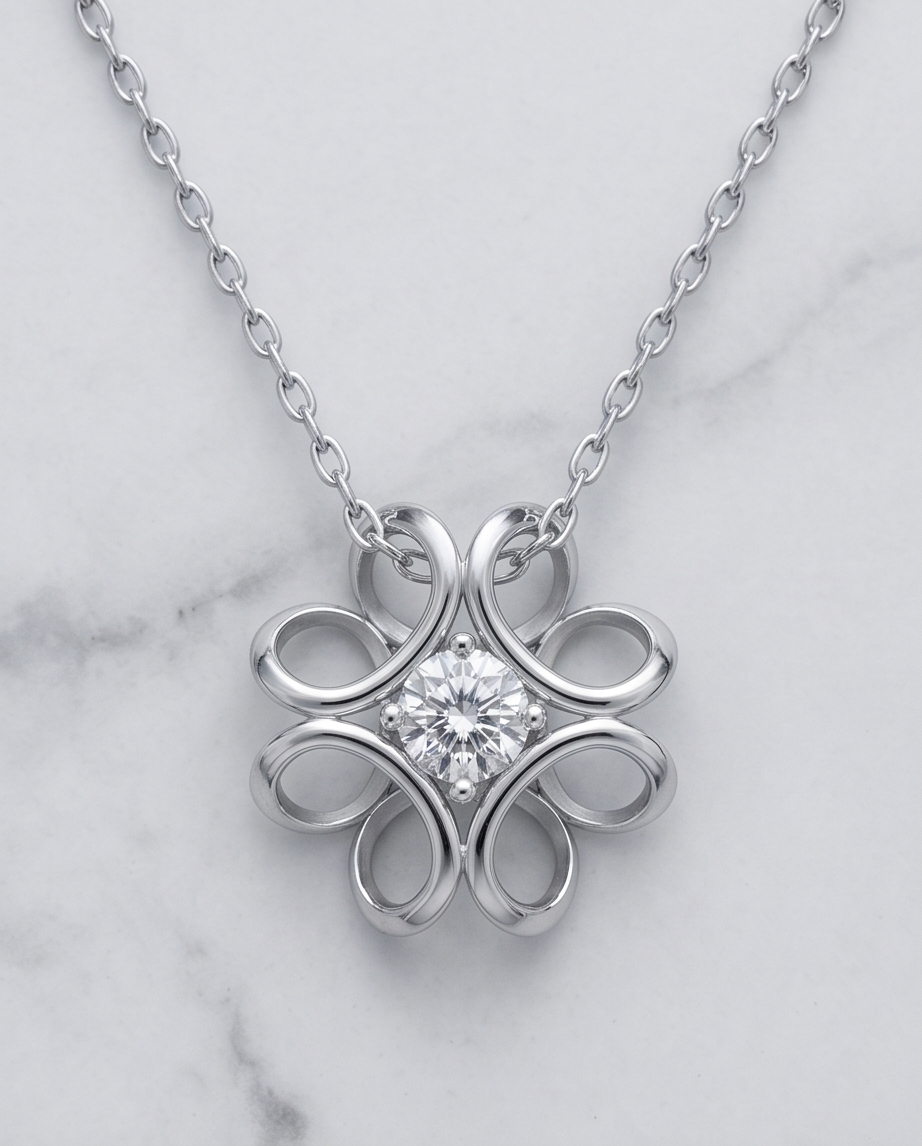 Silver-plated & Crystal Daffodil Necklace – Delicate glow