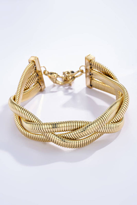 Bracelet torsadé en acier inoxydable : Or