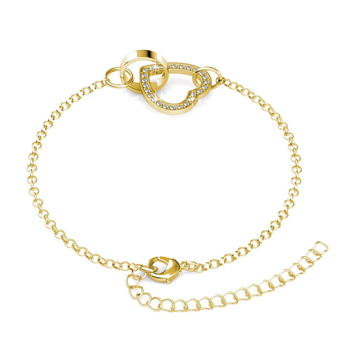 Bracelet Locked Heart - Doré et Cristal