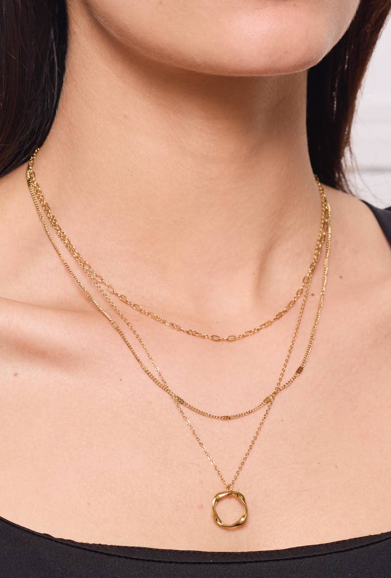 Drievoudige ketting: goud