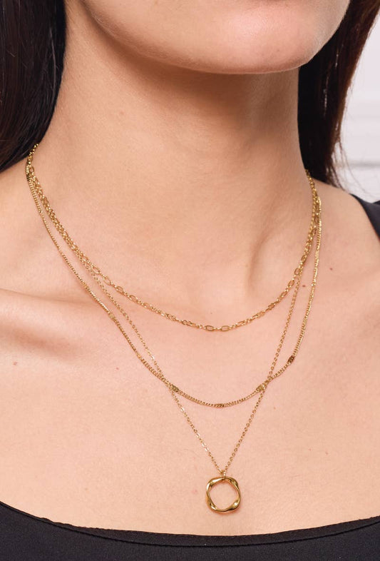 Drievoudige ketting: goud