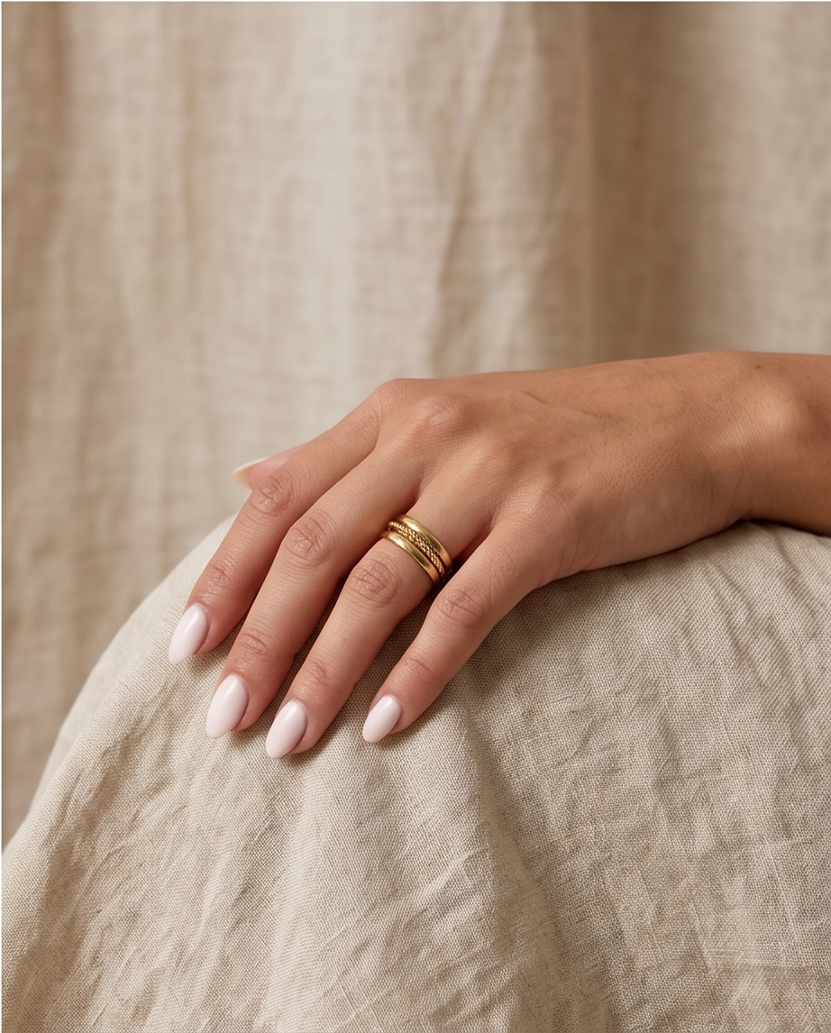 Bague Triple dorée en acier inoxydable waterproof 💛