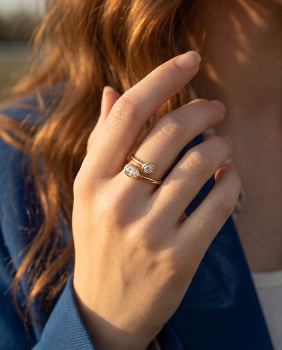 Elise ring in roestvrij staal – Goud of Zilver