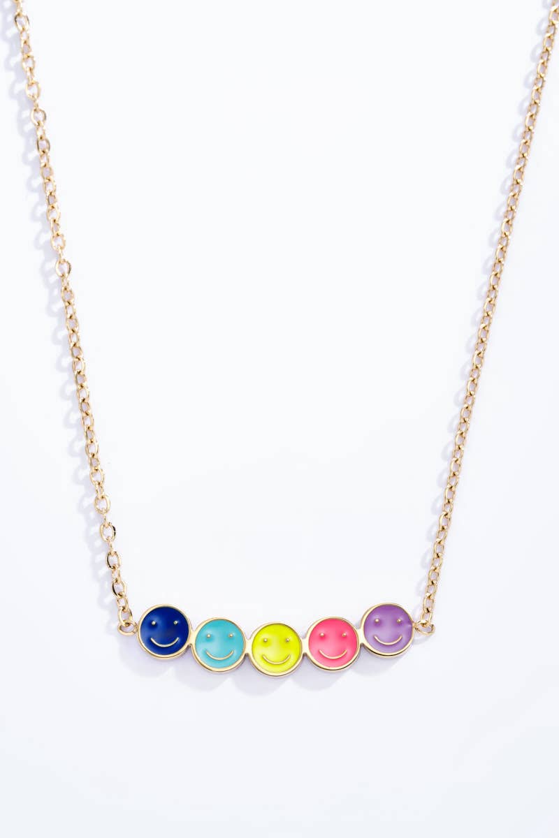 Collier smiley doré