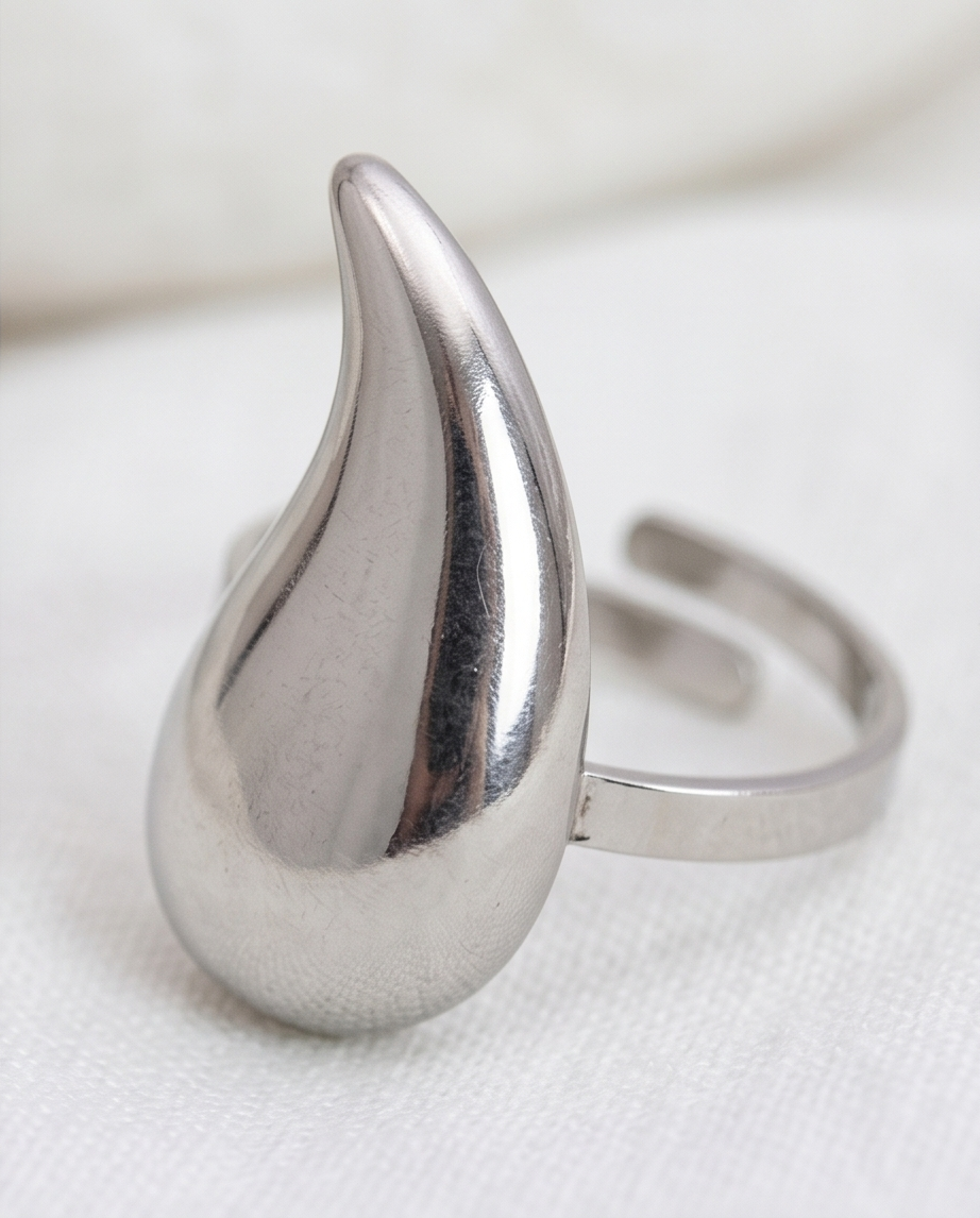 Verstelbare druppelring: zilver
