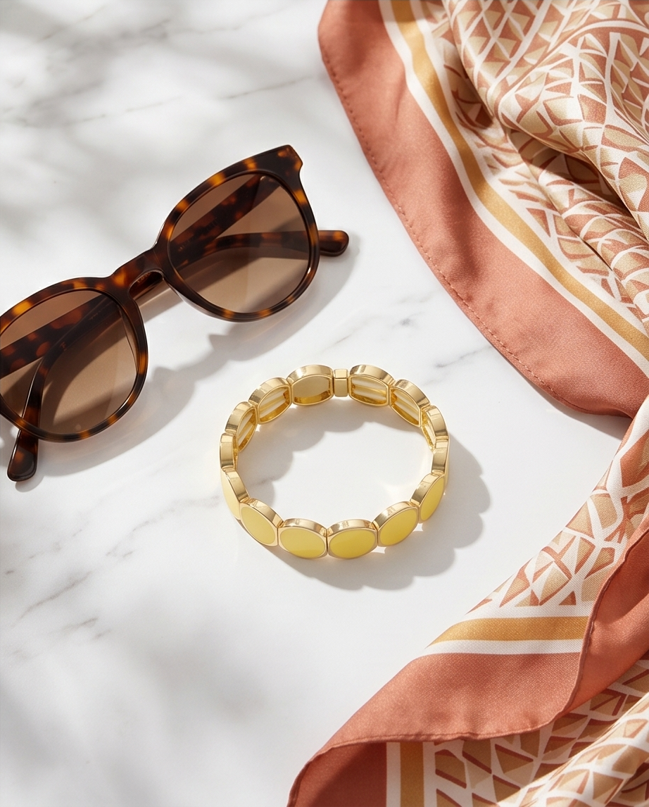 Bracelet élastique coloré – Jaune ou blanc, touche lumineuse