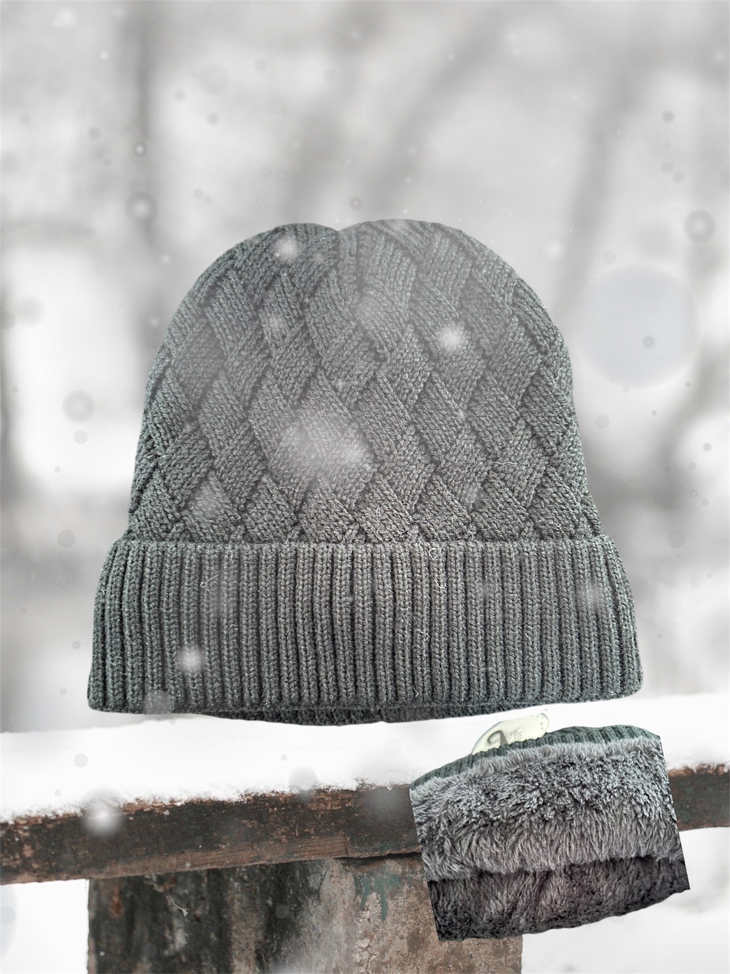 Bonnet fourré: Noir