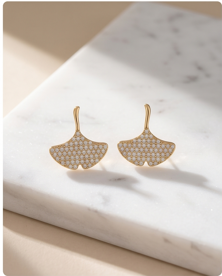 Boucles d’oreilles Ginko – Élégance naturelle