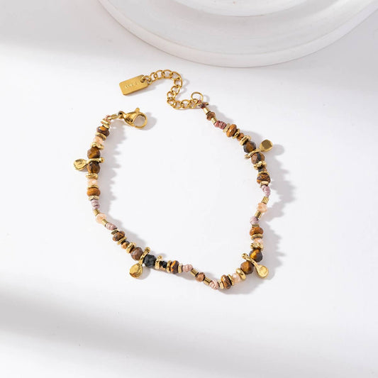 Bracelet chaîne simple  - Maya: Oeil de tigre
