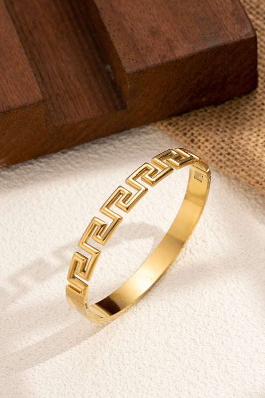 Bracelet jonc grec Méandre Doré ✨