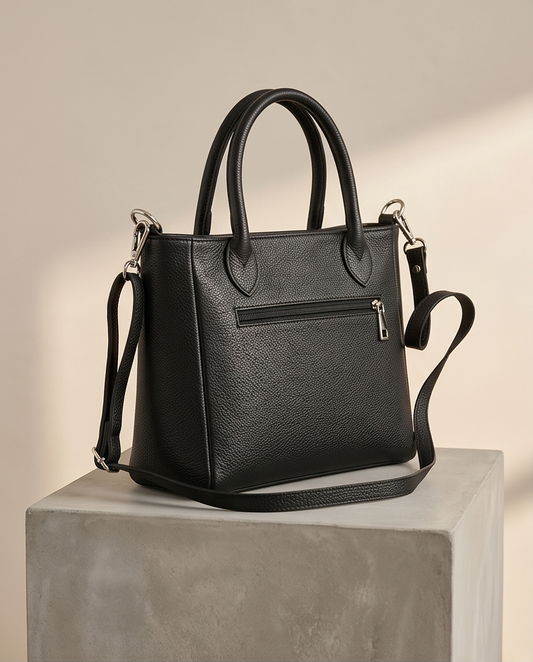 Leren tas Egizia zwart – Italiaanse elegantie