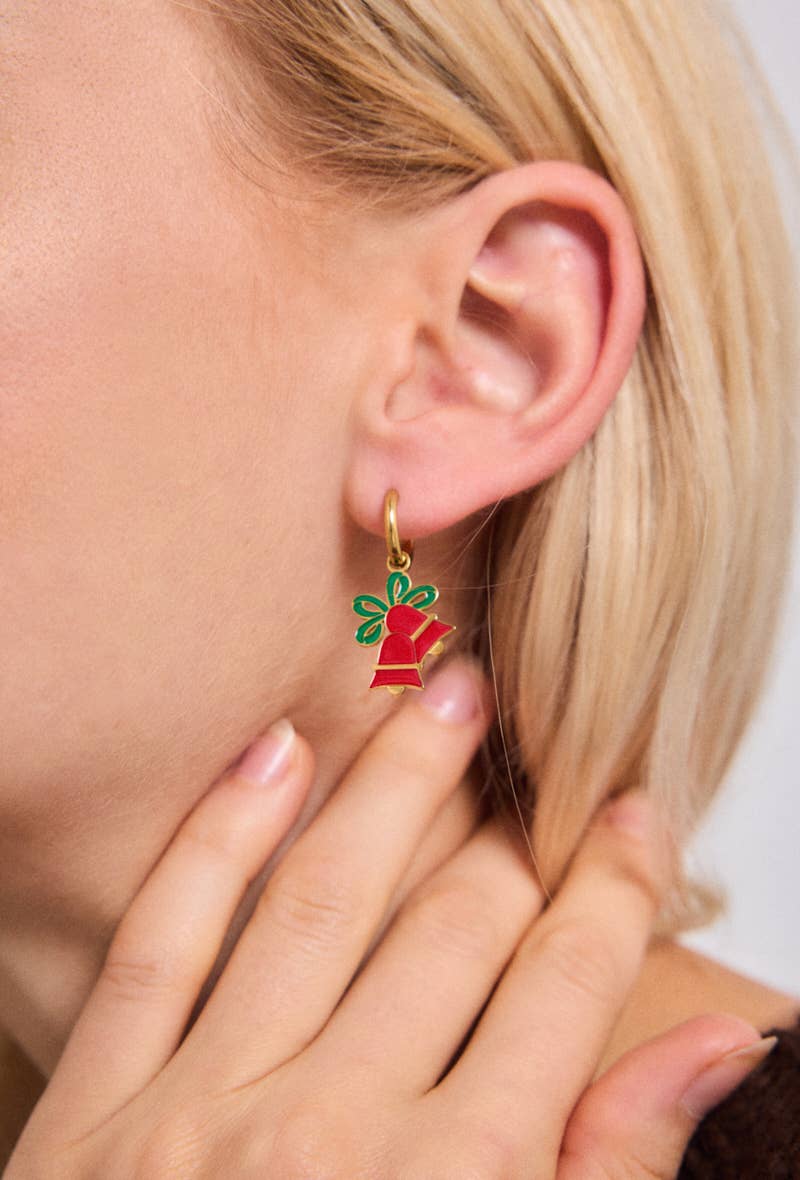 Kerst oorbellen: goud